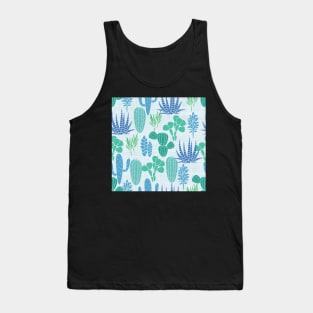 Cactus Garden Blue and Green Tank Top